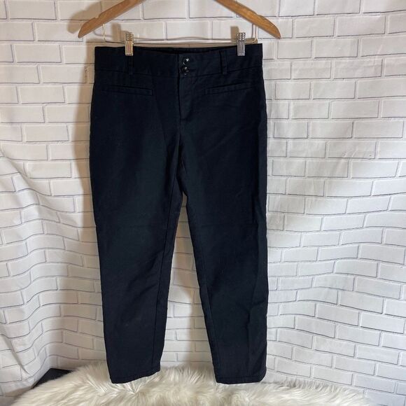 Anthro Cartonnier Black Cropped Pants Sz 6 - Picture 1 of 8